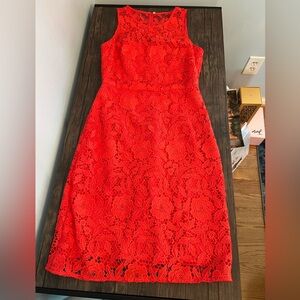 JCrew Collection sleeveless neon pink Floral Lace Dess